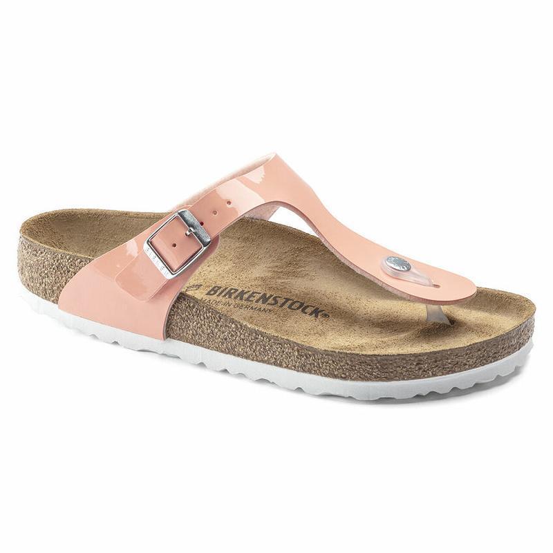 Birkenstock Lak Birko-flor Gizeh Dame Lyserød | DK 433CTV